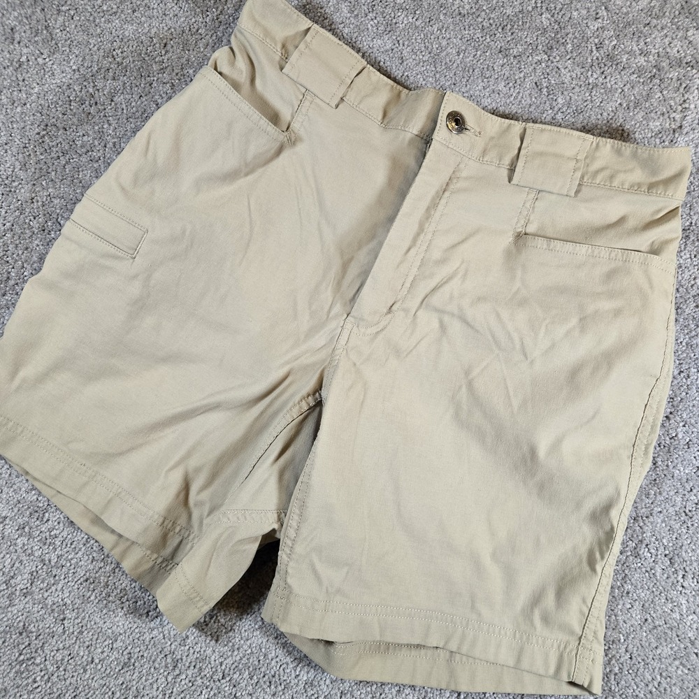 Duluth Trading Co Dry on the Fly Cargo Shorts Tan Khaki Medium Hiking